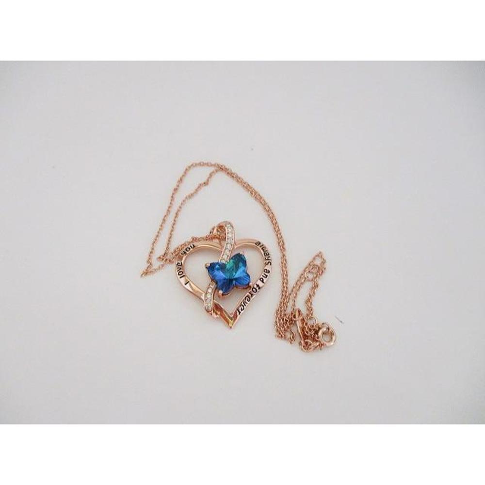 NWT Old Rubin 16" Rose Gold over SS Necklace with "Love" Heart Gift Box